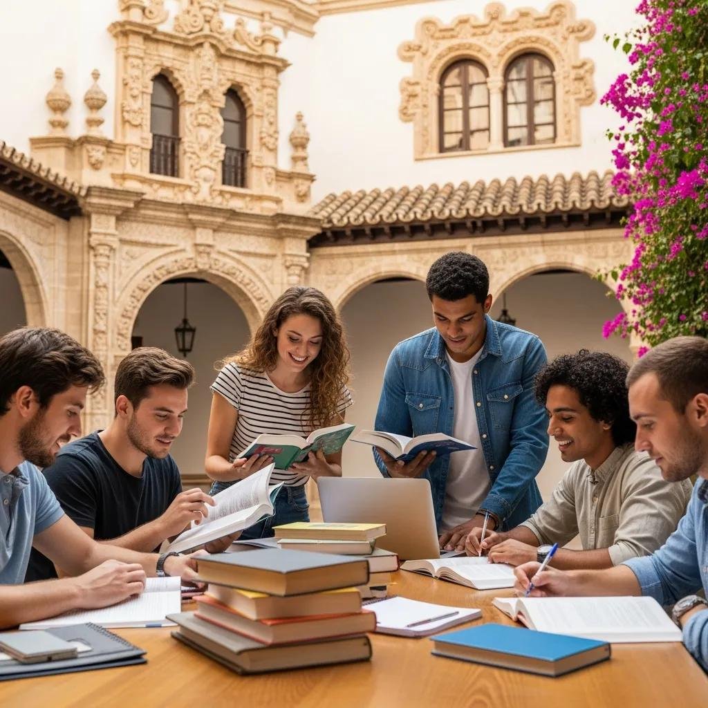 International students studying in Spain, representing the student visa process